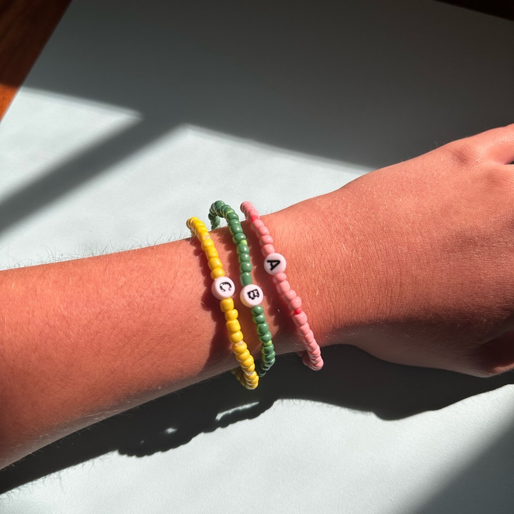 Customized letter/ word bracelet. Message for customization:)